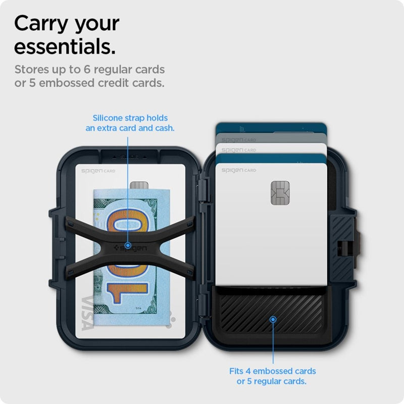 Spigen Lock Fit MagSafe – Magnetinė piniginė (Metalo skalūnas)