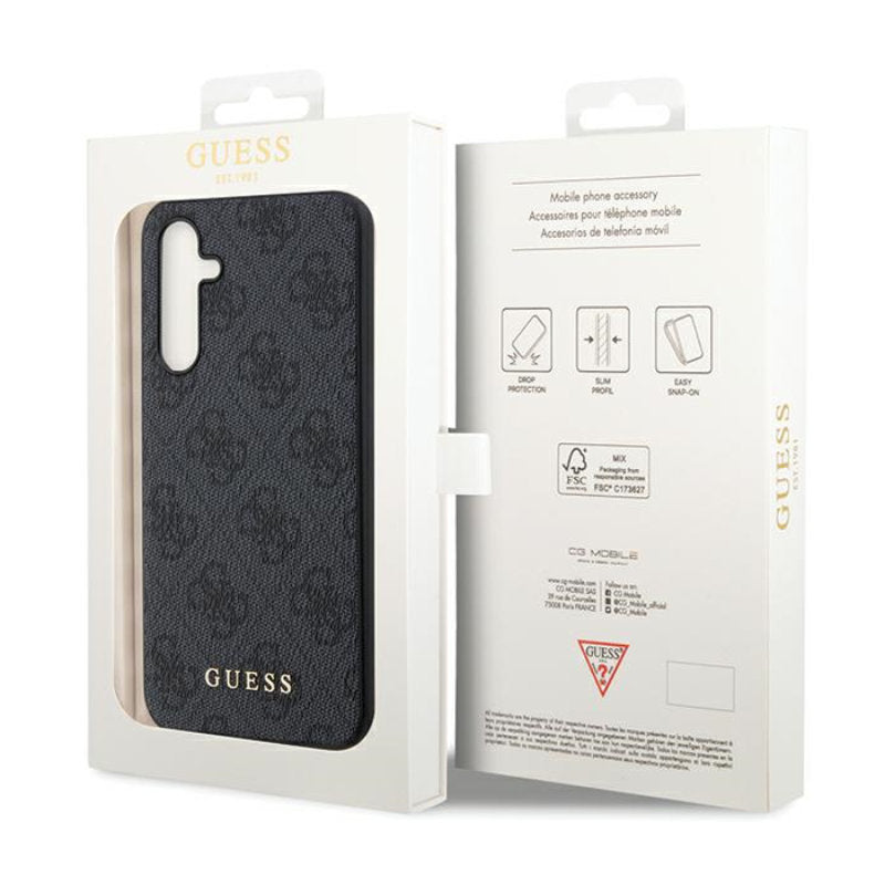 Guess 4G Metal Gold Logo – Samsung Galaxy S23 FE dėklas (pilkas)
