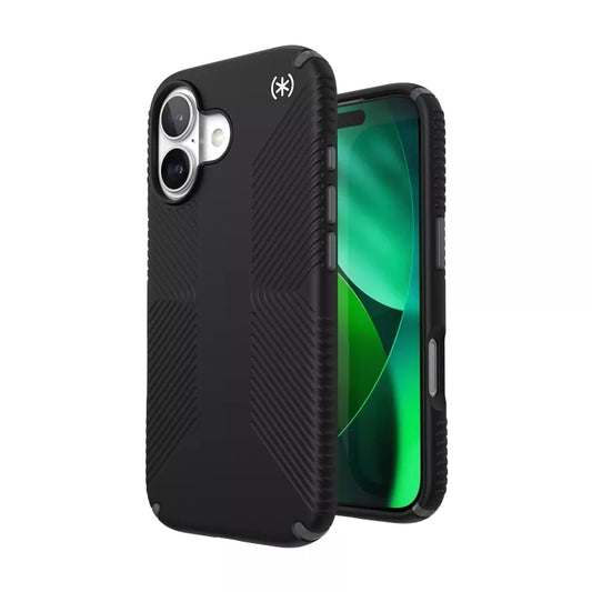 Speck Presidio2 Grip MagSafe - Dėklas iPhone 17 (Juoda / Skalūninė pilka / Balta)