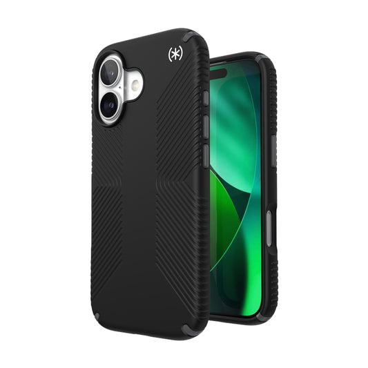 Speck Presidio2 Grip MagSafe - Dėklas iPhone 17 (Juoda / Skalūninė pilka / Balta)