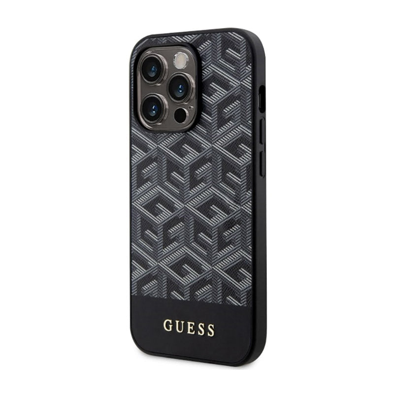 Guess GCube Stripes MagSafe – dėklas, skirtas iPhone 14 Pro Max (Juodas)
