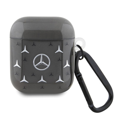 Mercedes didelio žvaigždžių rašto dėklas - AirPods 1/2 gen (juodas)