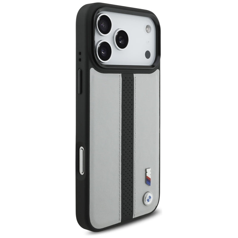 BMW M perforuotos juostelės logotipas MagSafe - iPhone 17 Pro Max dėklas (pilkas)