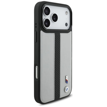 BMW M perforuotos juostelės logotipas MagSafe - iPhone 17 Pro Max dėklas (pilkas)