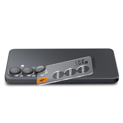 Spigen Optik Pro HD GLAS.TR EZ Fit kameros apsauga (2 vnt.) - Stiklinė objektyvo apsauga, skirta Samsung Galaxy S26 (2 vnt.)(Juoda)