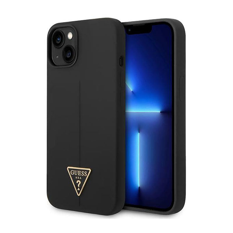 Guess Silicone Triangle Logo - Dėklas iPhone 14 Plus (juodas)