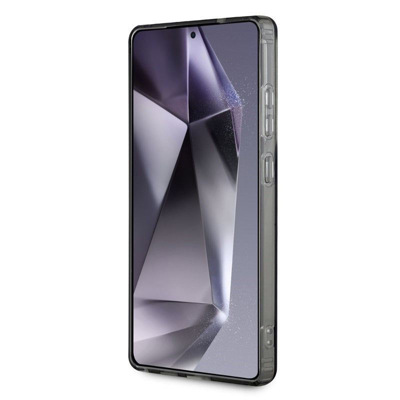 Karl Lagerfeld mygtukas Choupette galvos spausdintas logotipas MagSafe – dėklas Samsung Galaxy S25 Ultra (juodas)