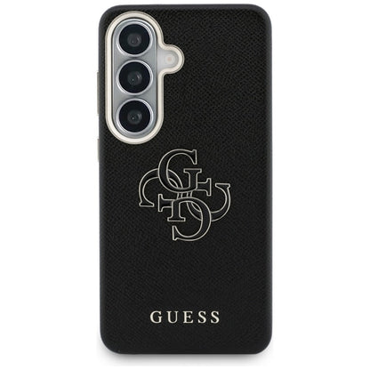 Guess Grained Big 4G Metal Logo dėklas - Samsung Galaxy S26 dėklas (juodas)