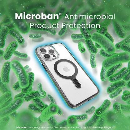 Speck Presidio Perfect-Clear ClickLock & Magsafe – dėklas iPhone 15 Pro Max (skaidrus / matinė juoda / skalūno pilka)