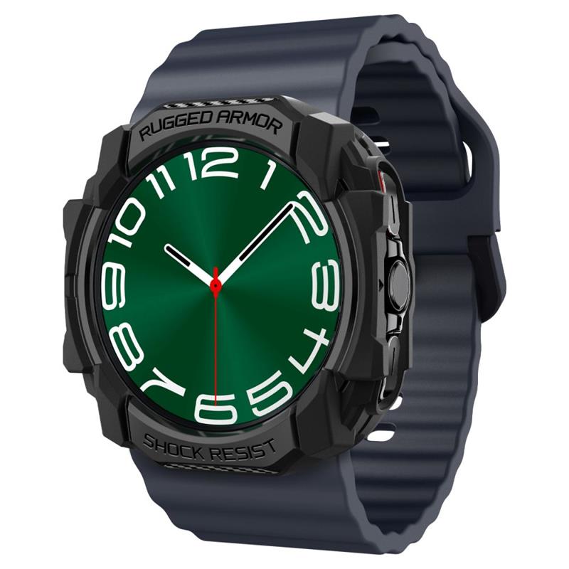 Spigen Rugged Armor – Dėklas, skirtas Samsung Galaxy Watch Ultra 47 mm (2025/2024) (Matinė juoda)