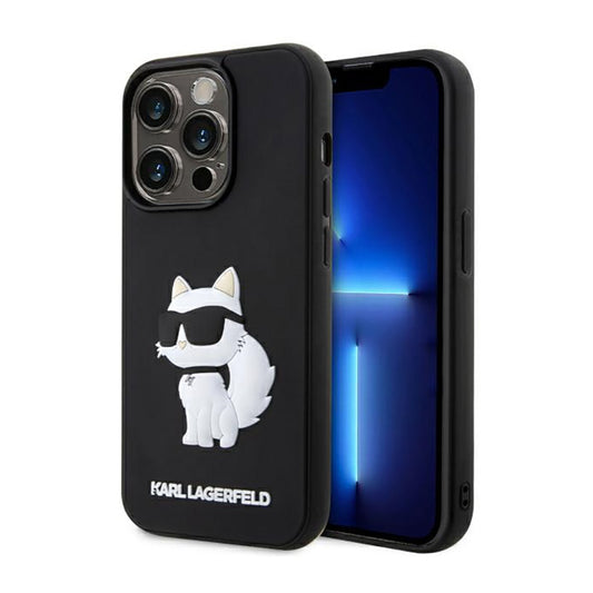 Karl Lagerfeld 3D guminis NFT Choupette – dėklas, skirtas „iPhone 14 Pro Max“ (juodas)