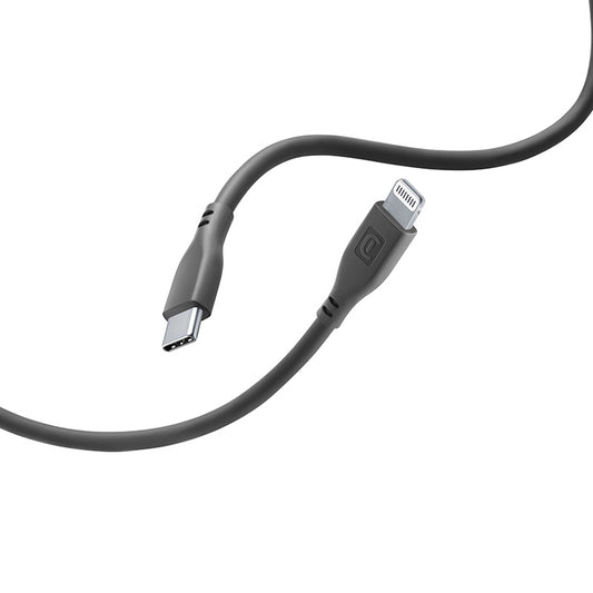 Cellularline Soft Cable – USB-C į Lightning laidas MFi sertifikuotas 1.2 m (juodas)