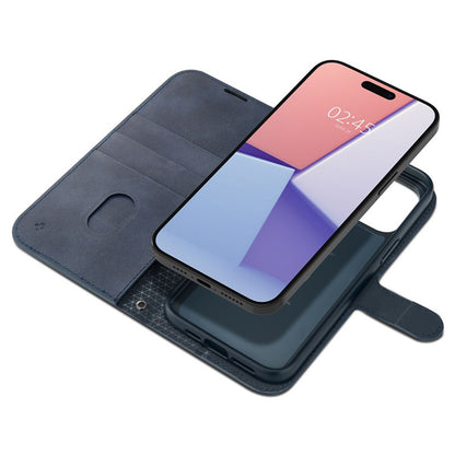Spigen Wallet S Pro – dėklas, skirtas iPhone 15 Pro (tamsiai mėlynas)