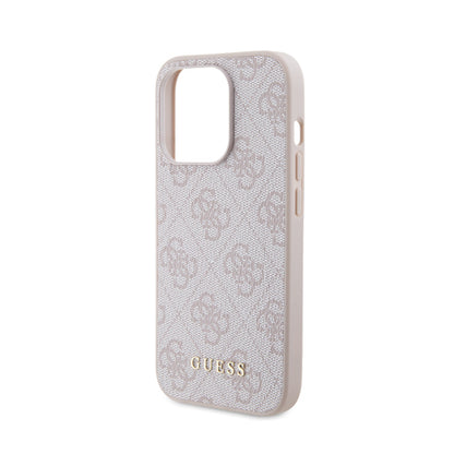 Guess 4G Metal Gold Logo – „iPhone 15 Pro“ dėklas (rožinis)
