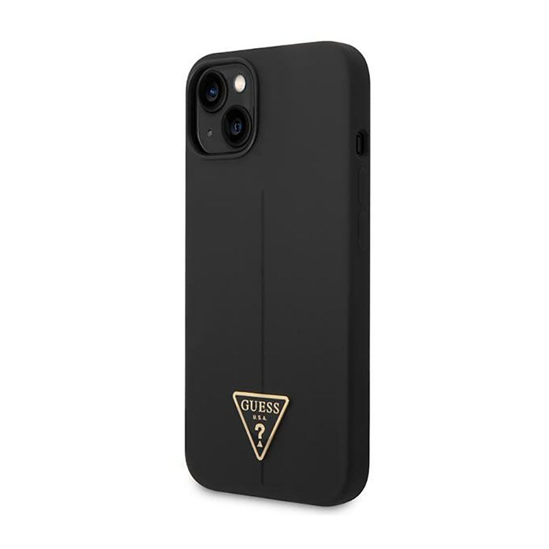 Guess Silicone Triangle Logo - Dėklas iPhone 14 Plus (juodas)