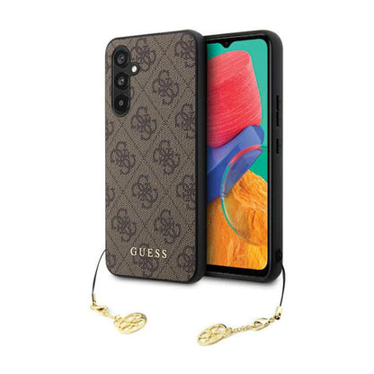 Guess 4G Charms kolekcija – dėklas Samsung Galaxy S23 FE (rudas)