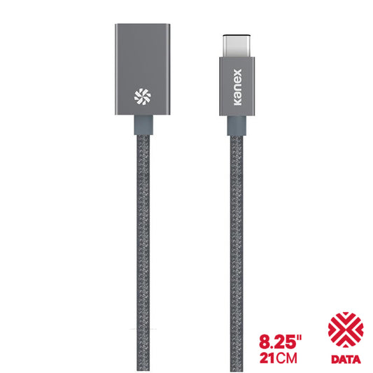 Kanex DuraBraid™ adapteris – USB-C į USB 3.0 Type-A aliuminio adapteris (kosmoso pilka)