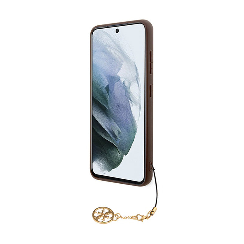 Guess 4G Charms kolekcija – Dėklas Samsung Galaxy A35 5G (rudas)