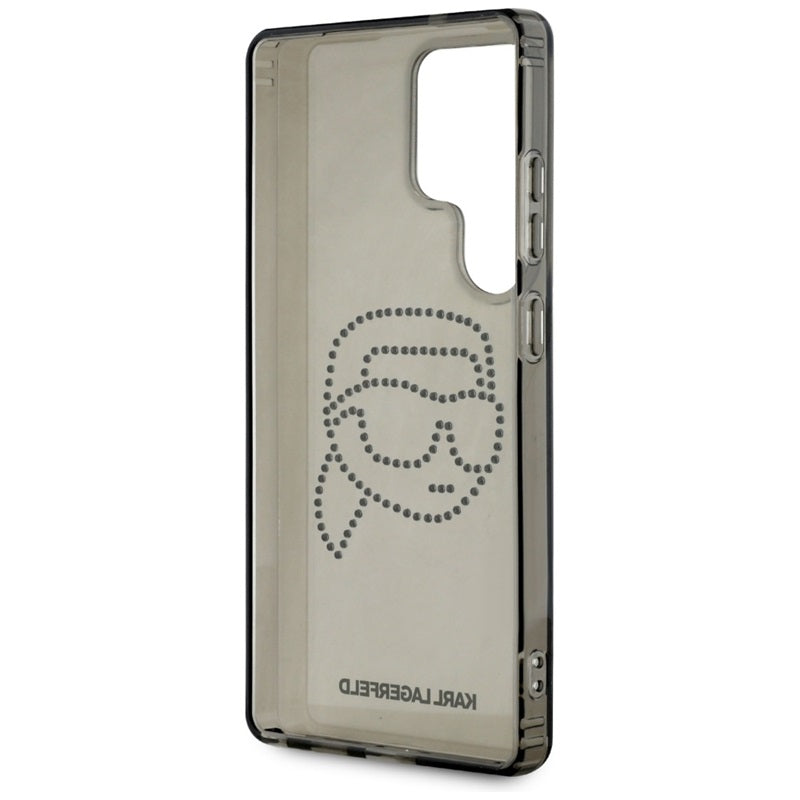Karl Lagerfeld Rhinestones Karl Head Logo – dėklas, skirtas „Samsung Galaxy S25 Ultra“ (juodas)