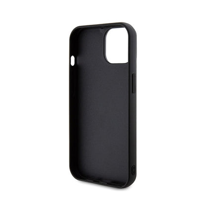 Karl Lagerfeld 3D guminis blizgučių logotipas – dėklas, skirtas iPhone 15 (juodas)