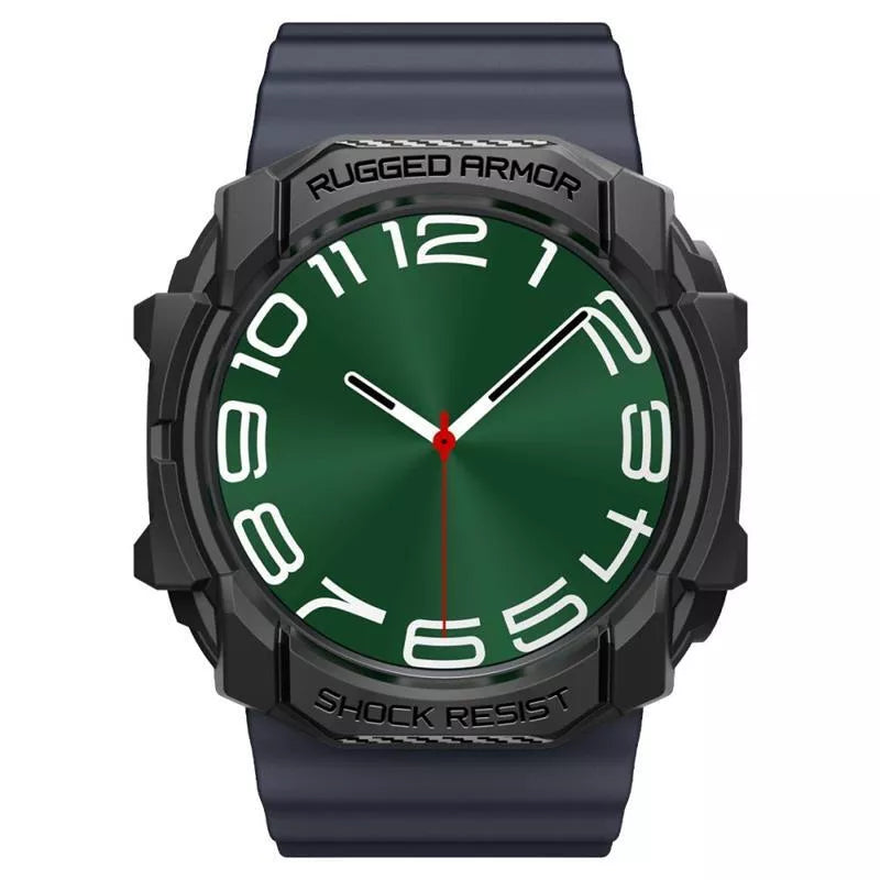 Spigen Rugged Armor – Dėklas, skirtas Samsung Galaxy Watch Ultra 47 mm (2025/2024) (Matinė juoda)