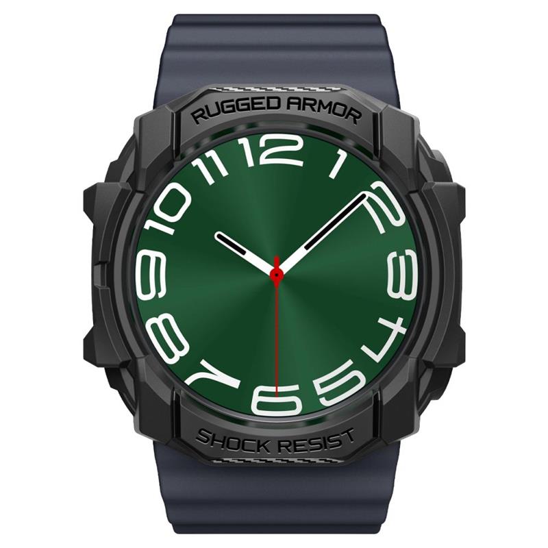Spigen Rugged Armor – Dėklas, skirtas Samsung Galaxy Watch Ultra 47 mm (2025/2024) (Matinė juoda)