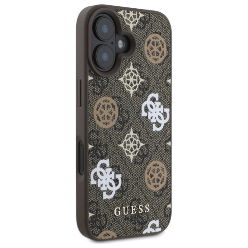 Guess Peony ant 4G foninis pagrindas su MagSafe - dėklas iPhone 16 (rudos spalvos)