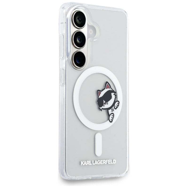 Karl Lagerfeld IML Peekaboo Choupette MagSafe dėklas - Samsung Galaxy S26 dėklas (Skaidrus)