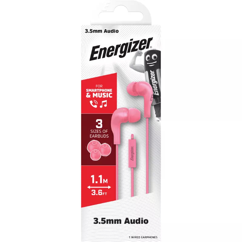 Energizer Classic CIA5 
- 3,5 mm lizdo laidinės ausinės (rožinės)