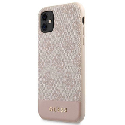 Guess 4G Bottom Stripe Collection – dėklas, skirtas „iPhone 11“ (rožinis)