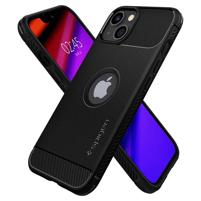Spigen Rugged Armor – iPhone 13 dėklas (juodas)