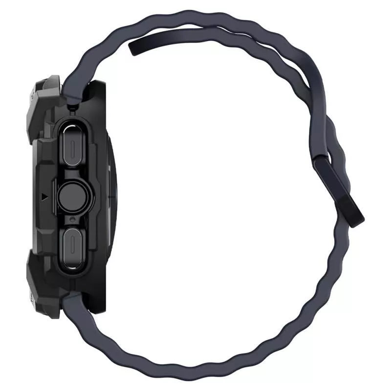 Spigen Rugged Armor – Dėklas, skirtas Samsung Galaxy Watch Ultra 47 mm (2025/2024) (Matinė juoda)