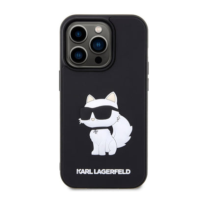 Karl Lagerfeld 3D guminis NFT Choupette – dėklas, skirtas „iPhone 14 Pro Max“ (juodas)