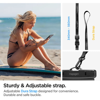 Spigen A601 universalus vandeniui atsparus dėklas – dėklas išmaniesiems telefonams iki 6,9 colio (juodas)