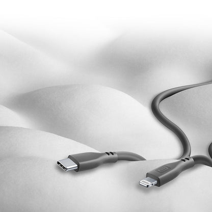 Cellularline Soft Cable – USB-C į Lightning laidas MFi sertifikuotas 1.2 m (juodas)