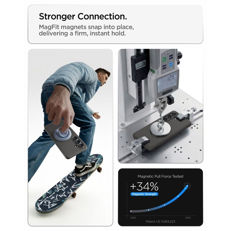 Spigen Liquid Air Mag MagSafe - dėklas, skirtas Samsung Galaxy S26 (Marble Gray)