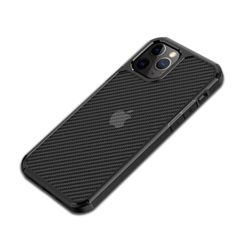 Crong Hybrid Carbon – apsauginis dėklas, skirtas iPhone SE / 8 / 7 (juodas)