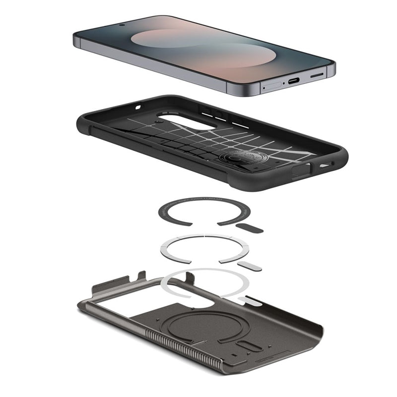 Spigen Slim Armor Mag MagSafe dėklas, skirtas Samsung Galaxy S25 FE (Gunmetal)