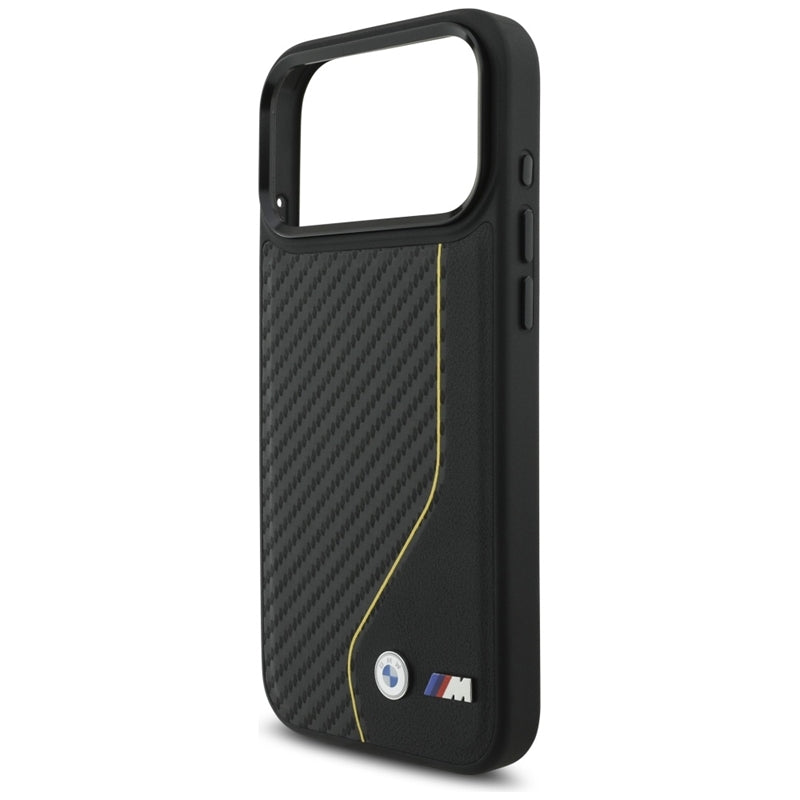 BMW M Carbon Line & Logo MagSafe dėklas iPhone 17 Pro Max (geltonas)