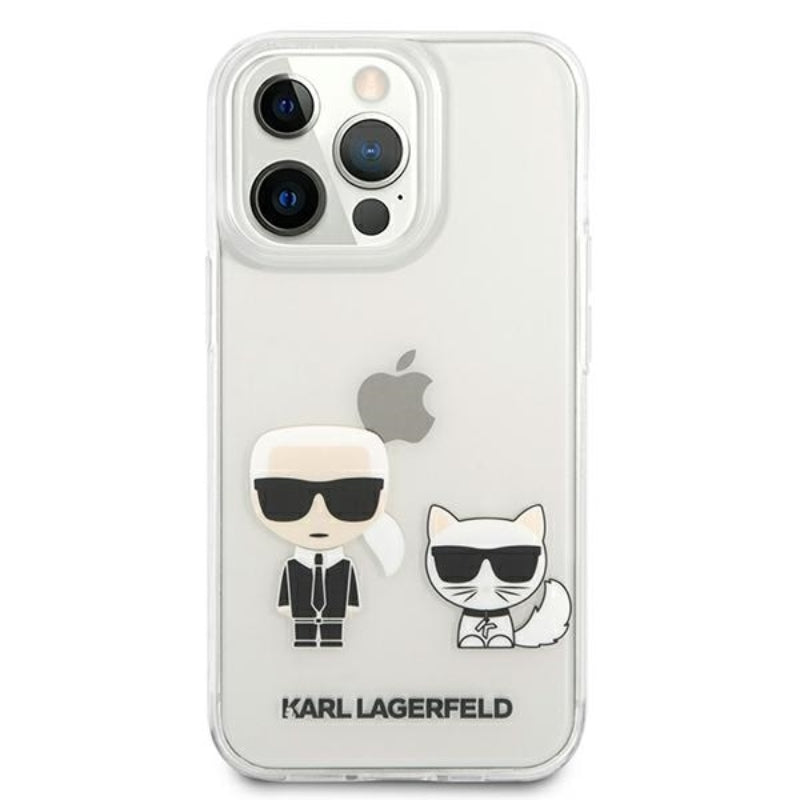 Karl Lagerfeld Ikonik & Choupette – dėklas iPhone 13 Pro Max (skaidrus)