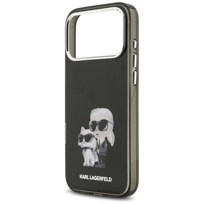Karl Lagerfeld IML Aquarelle Karl & Choupette & Logo MagSafe - dėklas iPhone 17 Pro (juodas)