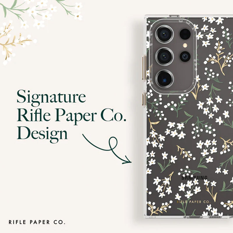 Rifle Paper Clear – dėklas, skirtas „Samsung Galaxy S24 Ultra“ („Petite Fleurs“)