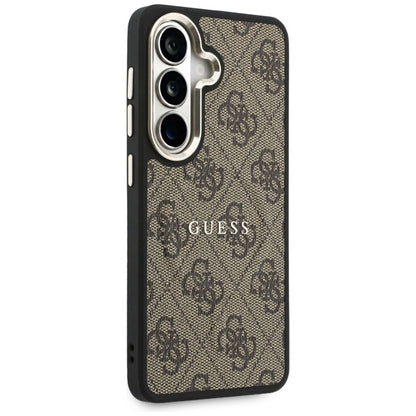 Guess 4G reljefinis prsten MagSafe - Samsung Galaxy S26+ dėklas (rudos spalvos)