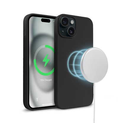Crong Color Cover Magnetic - dėklas, skirtas iPhone 15 Plus su MagSafe (juodas)