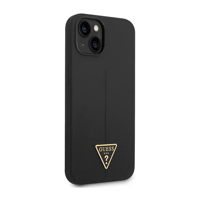 Guess Silicone Triangle Logo - Dėklas iPhone 14 Plus (juodas)