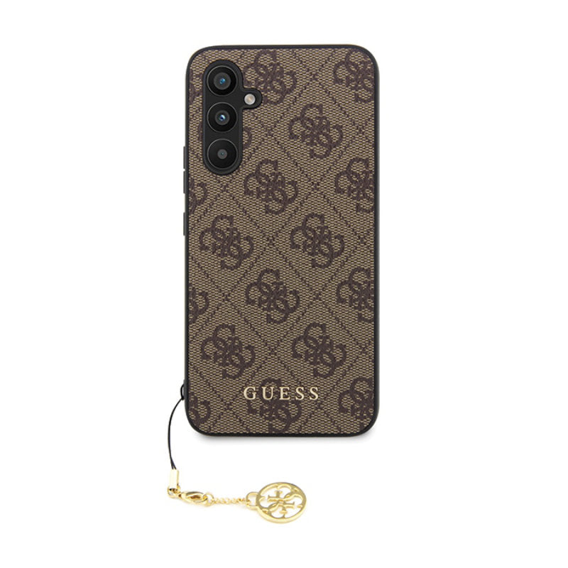 Guess 4G Charms kolekcija – dėklas Samsung Galaxy S23 FE (rudas)