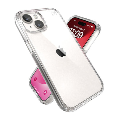 Speck Presidio Perfect-Clear – dėklas, skirtas iPhone 16e / iPhone 15 / iPhone 14 / iPhone 13 (skaidrus)