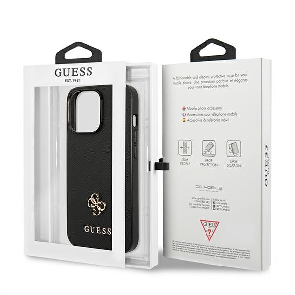 Guess 4G Small Metal Logo – „iPhone 13 Pro“ dėklas (juodas)
