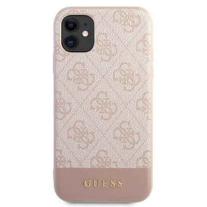 Guess 4G Bottom Stripe Collection – dėklas, skirtas „iPhone 11“ (rožinis)
