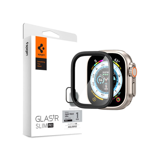 Spigen Glas.TR Slim Pro - Grūdintas stiklas Apple Watch Ultra 49 mm (Juodas)